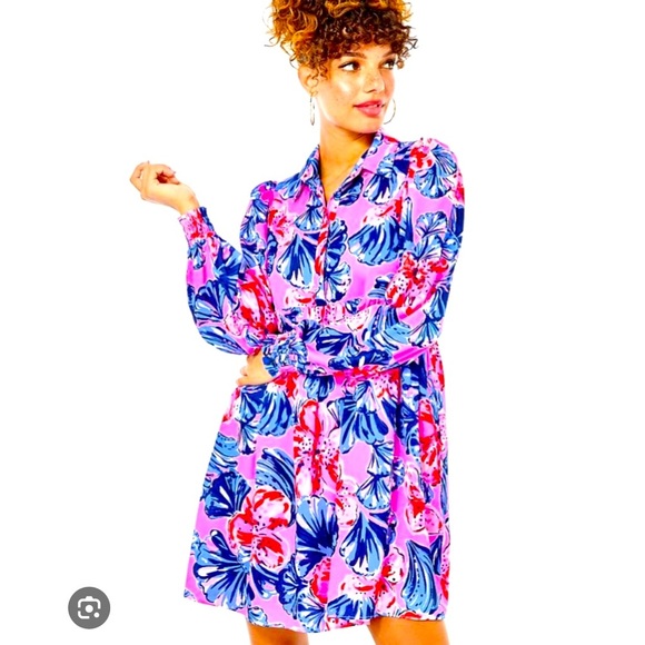 Lilly Pulitzer Dresses & Skirts - Lilly Pulitzer womens shirt Arlie mini dress size M NWT